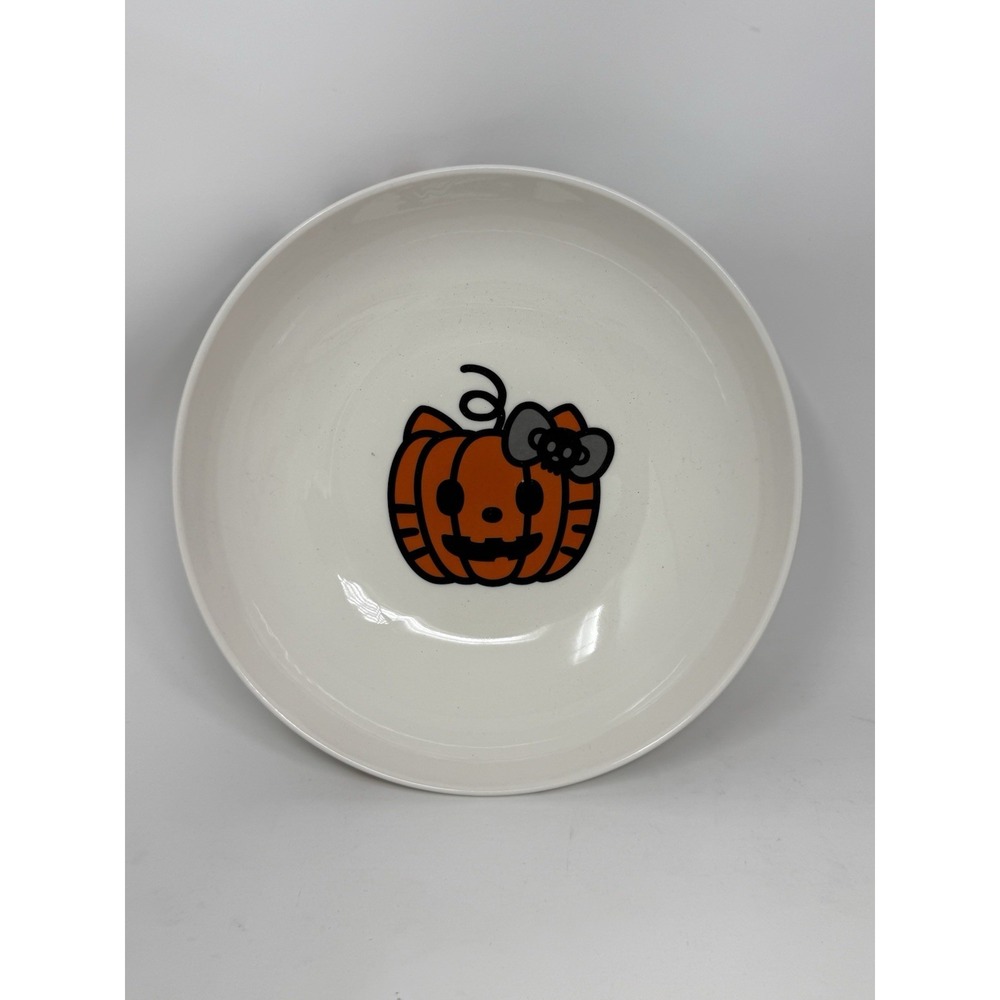 Hello Kitty Ceramic Noodle Pasta Bowl Halloween Pumpkin New 9 Inches